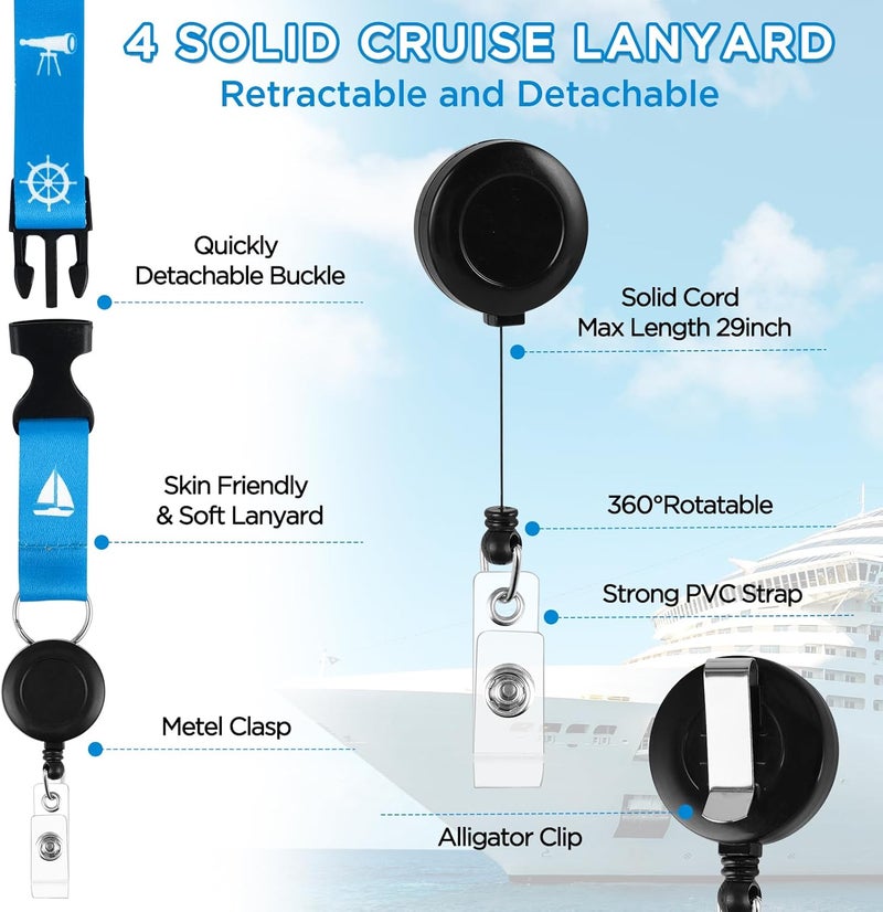 FACULX Cruise Essentials Kit Must Haves Set Include Cruise Luggage Tags Holder, Cruise Lanyards, Cruise Power Strip, Towel Bands and Clips, Waterproof Phone Bags for All Cruise Lines - Image 5